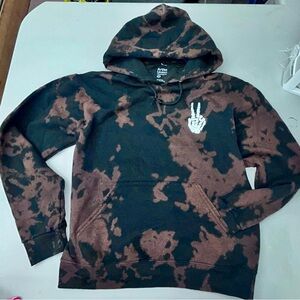 Artisan Outfitters Black and Brown Tie-Dye Men's Hoodie